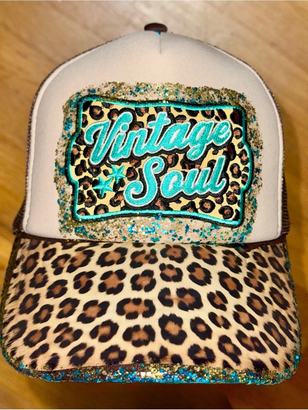 Vintage Soul Leopard Print Trucker Hat